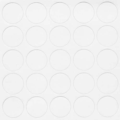 Folmag 14mm White Gloss Self Adhesive Decorative Screw Cover Caps (25 caps per sheet) - Plastic, Round, Adhesive Grip