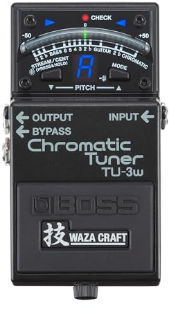 BOSS TU-3W Afinador de suelo cromático con innovación y técnica Waza | Excelente afinador de pedalera para guitarra y bajo | Circuito rediseñado con bypass con buffer o true seleccionable
