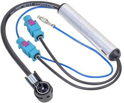 Audioproject A208 - Antennenadapter Autoradio 2X Fakra - DIN Phantomeinspeisung kompatibel für VW Audi Skoda Opel Mercedes Seat Antennenstecker Autoradio Fakra Adapter Z-Buchse