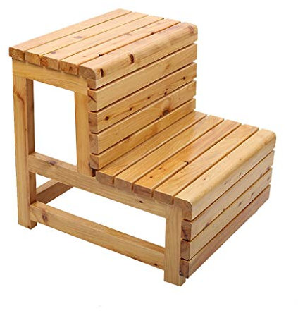 Klapptreppe Klappstufen Klapptritt Holzleiter Schritt Hocker 2 Schritte multifunktionalen tragbaren einfachen Haushalt für Kind Erwachsene für Badezimmer Bibliothek Home - 150 kg Kapazität