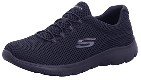Skechers Womens Summits Artistry Chic Sneaker, Black Mesh Black Trim, 8 UK
