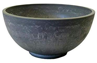 Wunderschöne Pflanzschale/Schale zum Bepflanzen – Runde Blumenschale - Kunststoff/Kunststoffschale - Winterfest (Groß: Ø 40cm, Grau)