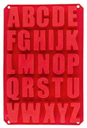 Ideen mit Herz Silikonform, Buchstaben, A bis Z, Form 33,5cm x 22,5cm, 2,6cm hoch, 26 Buchstaben, Höhe je: 5,3cm