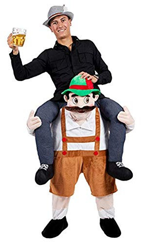 JIUYUE Oktoberfest Bier Guy Schulter Halloween Carry Ride On Beer Guy Oktoberfest Party Erwachsene Maskottchen Kostüm, gelb, Einheitsgr��e