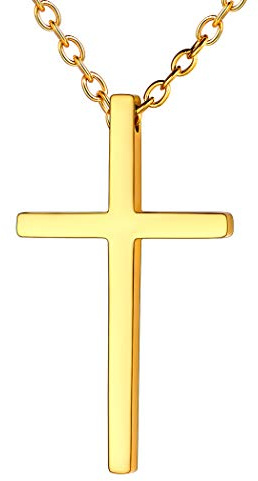 Suplight Cross Necklace, Personalized Jesus Jewellery for Women Men, 925 Sterling Silver/Stainless Steel