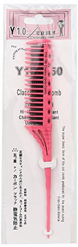 Peigne taquin, 3 rangées de peigne à queue pour le volume et la précision du style(Rose)
