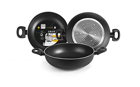 IBILI - Sarten honda con 2 asas fusion, 32 cms, Aluminio, Antiadherente, Apto para induccion