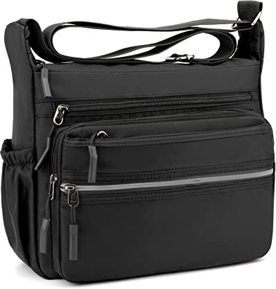 LIBAIJIAAZQH Borsello Uomo Tracolla, Borsa Tracolla Uomo, Messenger Crossbody Bag Molte Tasche Nylon Impermeabile Viaggio Grande Capacità Marsupio a Tracolla Quotidiana Lavoro Borsa Tasche.
