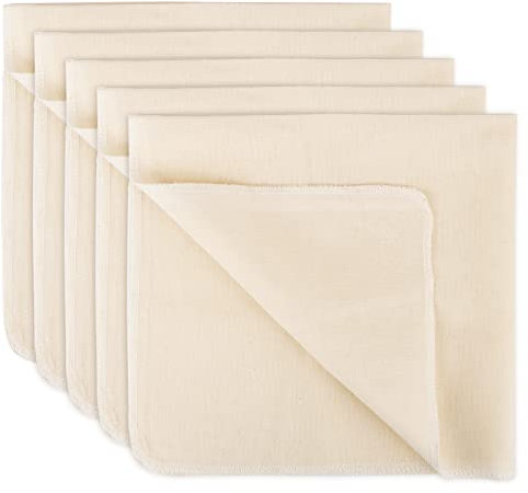 5 Pièces Etamine Alimentaire,50x50cm Mousseline Alimentaire 100% Coton Naturel Non Blanchi Sacs à Fromage Réutilisable pour Filtrer Fromage Beurre Jus Lait de Noix