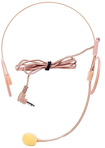 Milisten Headset Microphone for Voice Amplifier, Wired Head-Mounted Mic with Flexible Boom for Singing and Speaking, Skin-Coloured Portable Bodypack Microphone for Teachers Performers Tour Guides