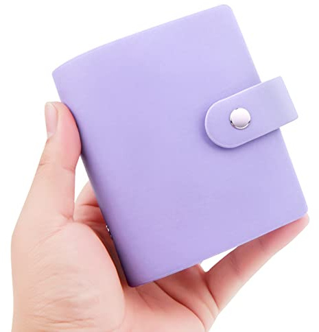 Ruibytree Mini Fotoalbum für Instax Mini & Polaroid 2x3 Fotos, Lila, 1 Pack | PU-Ledereinband, Seiteneinschub, Säurefreie Seiten, 52 Fächer, Taschenformat, Für 54 × 86 mm Sofortbilder, Ideal für Reisen