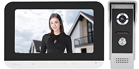 Sistema di Videocitofono, Sistema di Videocitofono LCD TFT da 7 Pollici, Monitor di Sblocco Remoto Wi-Fi Cablato, Citofono Bidirezionale, Visione Notturna, Videocitofono Remoto, Sblo(Unione Europea)