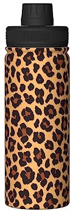Isolierte Wasserflasche mit Leopardenmuster, 530 ml, ideal für Arbeit, Fitnessstudio, Sport, Reisen