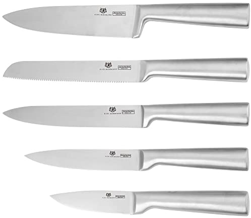 KARL HAUSMANN Set Couteaux de Cuisine - Ensemble 5 Pièces Acier Inoxydable - Couteau Tranchants Professionnels - Couteau Cuisine Professionnel - Set Couteaux de Cuisine Professionnel - Idéal Cuisinier