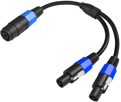 CERRXIAN Speakon-Splitterkabel, 1 Buchse auf 2 Stecker, Y-Splitter, Audio-Lautsprecherkabel für DJ/PA-Lautsprecher, Kupferkabel mit Drehverschluss, 1,5 Fuß