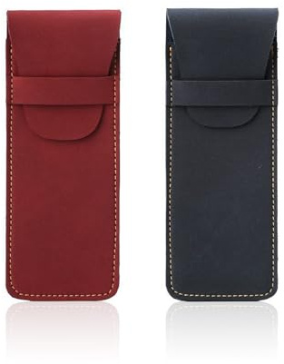 KSBBHDS 2 astucci, astuccio in pelle PU, astuccio per penne, astuccio in pelle, multicolore, Stile retr