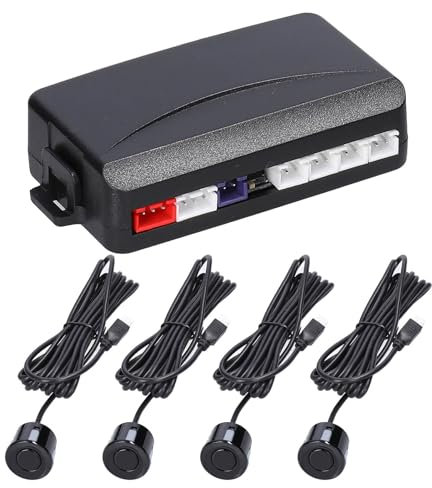 Mulcort Aide au stationnement avec 4 capteurs de stationnement, écran LCD, capteur de stationnement de voiture, système de radar de recul, alarme buzzer, fonction d'auto-diagnostic, argenté