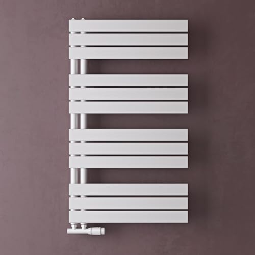 doporro Heizkörper Bad Handtuchheizkörper 104x60cm Weiß Badheizkörper | Badezimmer Badheizung Handtuchtrockner Handtuchwärmer Seitenanschluss, Effiziente Wärmeleitung, Nahtlose Schweißtechnik, FN