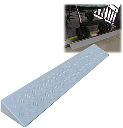 Schwellenrampe für Türen, tragbare Rollstuhl-Rampe für Rollstuhl, Roller, Innenbereich, Bordsteinrampe für einfachen Zugang, grau, 100 x 8 x 3 cm