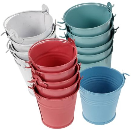 Tofficu 16pcs Small Iron Candle Buckets for Soy Wax Candle Making Lids for Cottagecore Decor and DIY Projects