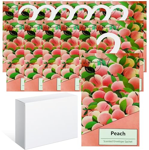 14pcs Schrankduft Frische, Wäscheduft Schrank Duftsäckchen Kleiderschrank Dufterfrischer, Duftbeutel Kleiderschrank Duft Hanging Beutel, Schrankdeo Natürlichen Geruch Sachet (Pfirsich)
