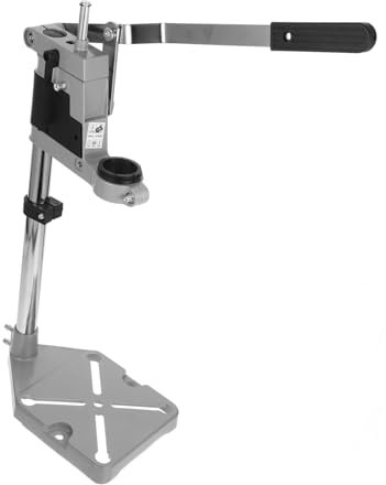 NUOBESTY Portable Hand Drill Press Stand with Iron Base Single-hole Aluminum Drill Holder Frame and Workbench Use (without Flat Vise