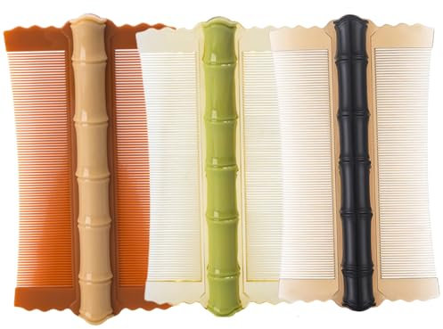 Pettine antiforfora 3 pezzi PP Bamboo Styling Double-sided Fine Teeth Pidocchi Pettine Capelli Spessi Pettine Pulci Comoda Spazzola per Pidocchi per Bambini Adulti 4.9x2.8 Pollici Pettine per Pidocchi