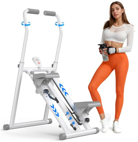 MERACH Stair Stepper for Home Gym Exercise, New Version Vertical Climber Machine for Full-Body Workout, Compact Folding Cardio Exercise Climber with Extended Step Range, Adjustable Handlebar & Pedals