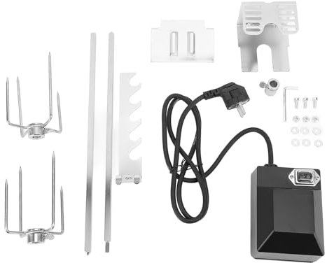 EALRIDV Kit rotissoire Barbecue, Moteur Rotatif Stable, capacité de Charge Forte, en Acier Inoxydable, pour Barbecue extérieur, Cuisson de Cochon de Lait, Poulet et Plus