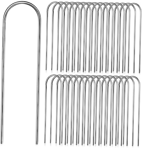 Toyvian 100pièces Piquets De Jardin Forme De u pour Fixation De Tapis Bâches Et Gazon Artificiel Fer pour Terrains Et Membranes