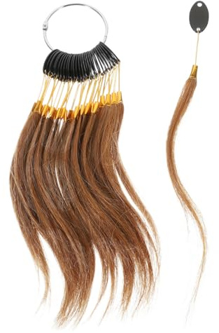 GALPADA 30 Stück Echthaar Haarfarbproben 6° Dunkelbraun Haarfarben Teststrähnen Friseurzubehör Salon Haarfarbenmuster für Haarfärbung und Ausbildung