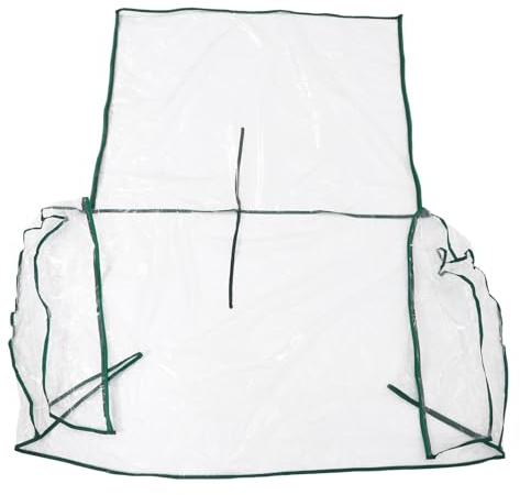 Lurrose Protection Couverture Serrage de Jardin Transparente PVC 70x50x70 Cm pour Extérieur Mini Serrage Pliable Écran Maille Ventilation Anti-intempéries Hiver Plantes Jardin