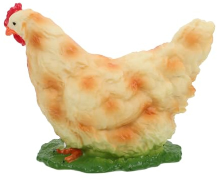 DECHOUS Figurine Poule Réaliste Décoration Jardin Animaux de Ferme Modèle Vif et Texturé pour Ornement Extérieur Souple Rempli