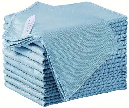 Xtremeauto 10 x Microfibre Glass Cleaning Cloths 36x40cm – Lint Free, Ultra-Fine 300GSM Window & Mirror Cloths for Streak-Free Glass Cleaning