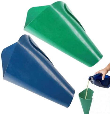 PHYNDR 2 Pièces Entonnoir Flexible Pliable, Outils d'évacuation des liquides et des Drains,Universels, 37 x 17 cm,Pour Voiture,Atelier et Maison (Vert)