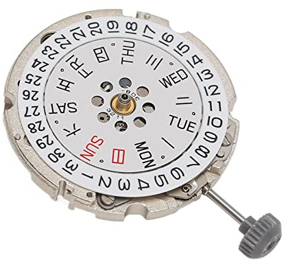 Jeanoko Movimiento de Reloj Automático con Calendario Dual Profesional, Movimiento de Cuarzo para Fabricación de Relojes, 1 Pieza