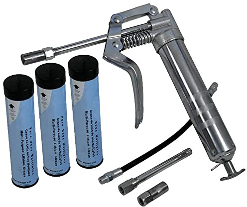 Dapetz ® Pistol Grip Grease Gun Set With 3 Cartridges For 3Oz Cartridge Or Bulk Grease Suitable for chassis - universal joint and general purpose greasing applications.
