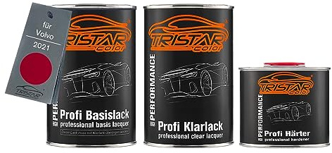 TRISTARcolor Autolack Set Dose spritzfertig für Volvo 2021 Maron Red Basislack + 2K Klarlack 2,5L