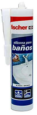 fischer - Silicona Blanca Antimoho para Baños 300ml | Sellador Profesional para Mamparas, Bañeras y Juntas | Curado Rápido | Resistente a Productos de Limpieza | Uso Interior