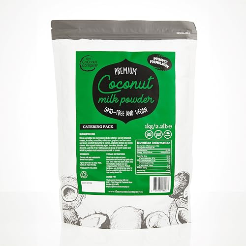 Premium Vegan Coconut Milk Powder - 1KG - Contains 65% Coconut Oil - High Lauric Acid - Non-Dairy, Gluten-Free, Bulk Powder