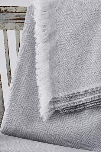 Textil-home Bettüberwurf, Mehrzweck/Plaid 230 x 285cm Dante - Eignet Sich als Sofaüberwurf und auch als Tagesdecke. Perlenfarbe