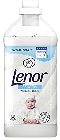 Lenor Weichspüler, Flauschige Wäsche, 68 Waschladungen, Sensitiv für sensible Haut und Babyhaut (1.7 L)