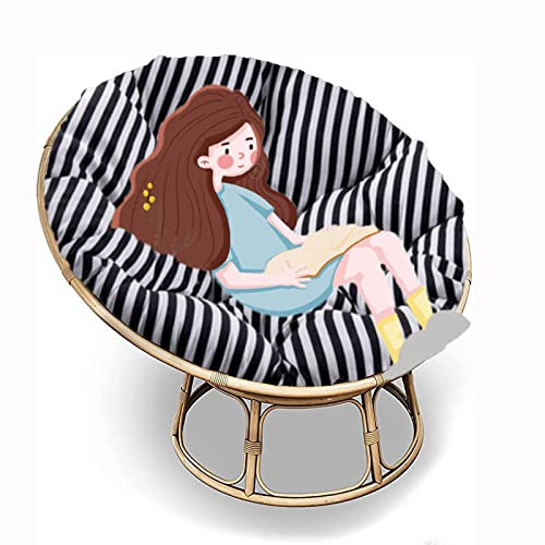SRHWBF Papasan-Kissen Papasansessel Kissen Papasan-Sitzkissen Stuhlkissen Für Innen Balkon Draus Schaukelstuhlkissen (NUR Kissen) (F18 Ø120cm/47.2 in)