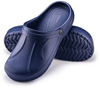 ESTRO Zapatillas Casa Hombre Verano - Zuecos de Trabajo Zapatillas Casa Verano Ligero Zuecos Sanitarios Hombre F06 (44, Azul Oscuro)