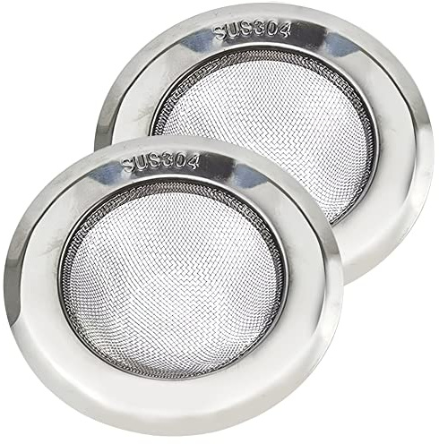 Stainless Steel Sink Drain Strainer,2 Pcs Sink Waste Filter Stainless Steel Mesh Hair Filter Perfect for Kitchen Bathroom Basin Laundry Stop Hair Disposal Waste