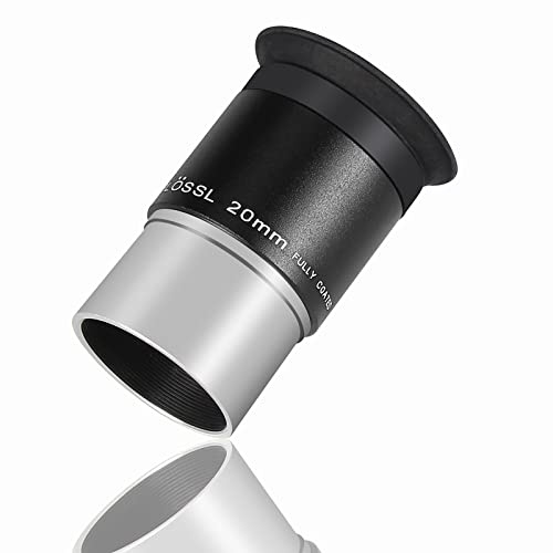 SOLOMARK Telescopio de 1,25 pulgadas, super-Plossl ocular 20 mm, diseño de plastill de 4 elementos con rosca para filtro astronómico estándar de 1,25 pulgadas