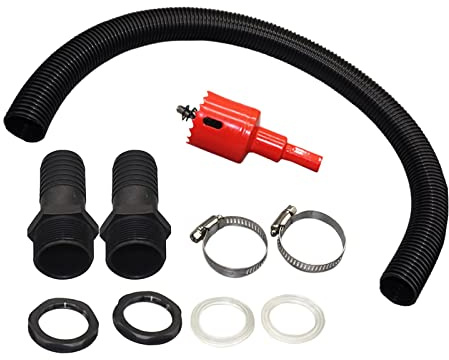 Rain Barrel Overflow Kit Water Collection Easy Install Portable Hose Connection Pipe for Balcony Garden Household Outdoor Activities, 2.5cm with Taper