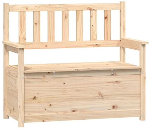 vidaXL Sitzbank mit Stauraum Truhenbank Holzbank Flurbank Truhe Bank Massivholzbank Sitztruhe Holztruhe Wohnzimmer 112,5x51,5x96,5cm Massivholz Kiefer