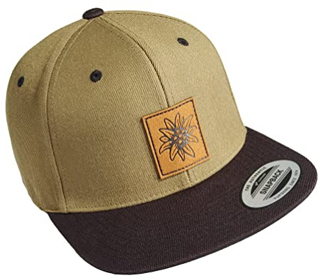 Baddery Cappellino esterno: stella alpina (toppa in pelle) – berretto da uomo e donna – attrezzatura da arrampicata accessori escursionistici, verde-nero, Taglia unica