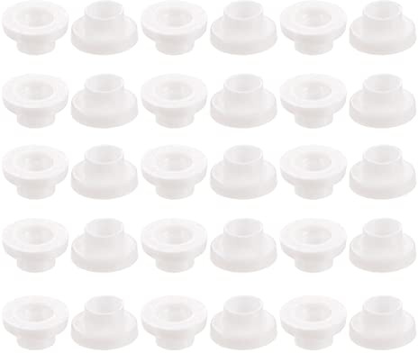 QUARKZMAN 30pz Flangiato Manicotto 3mm Foro 3.6mm OD 2.8mm Lunghezza Bianco | Cuscinetti, Boccole, Nylon, per Albero